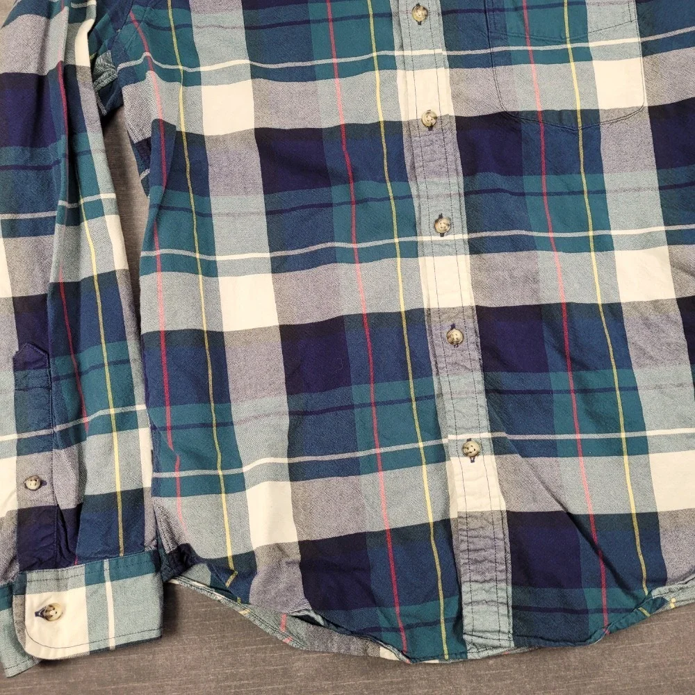 J. Crew‎ Oxford Shirt Slim Fit Plaid Button Down Long Sleeve L